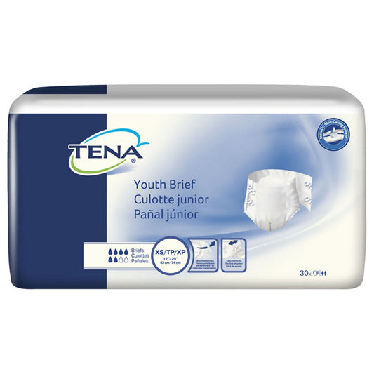 Brief, X-Small, 17" - 19" Hip Size, White, 30/pk, 3 pk/cs