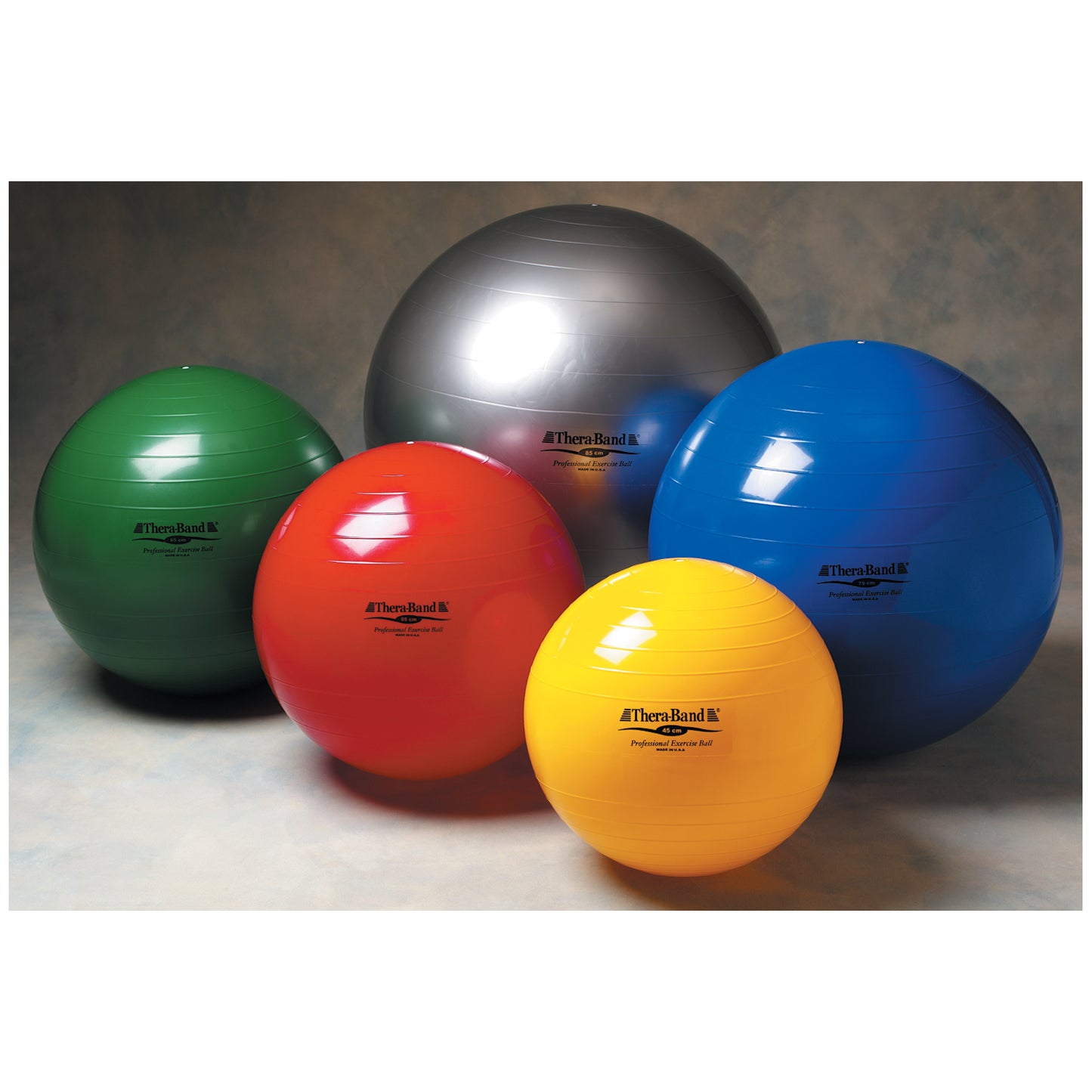 Standard Exercise Ball, 45cm / Yellow, For Body Height 4'7"-5'0" , Bulk Case Pks of 10 Balls in Poly-bags with 10 Instructional Poster, 10 ea/cs (140-153cm) (020873) (Part Number Change COMING SOON)