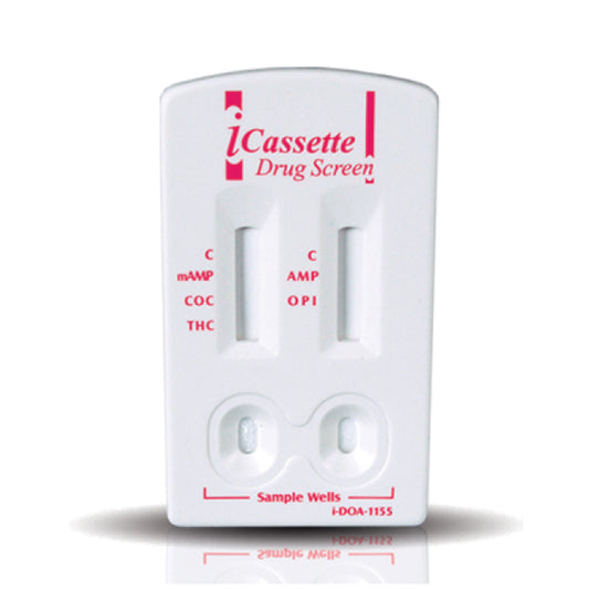 Drug Test, 5 Test Cassette, Cocaine, Marijuana, Opiate, Amphetamine, Methamphetamine, CLIA Waived, 25/bx (Result forms not included, please order 2430P or 2440P)