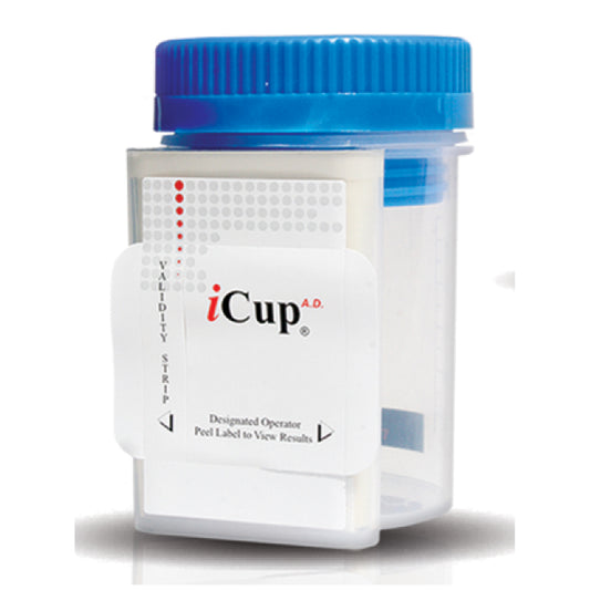 Drug Test, iCup® A.D. , Tests For COC, THC, OPI, mAMP & PCP, 25/bx (OX, SG, Ph)