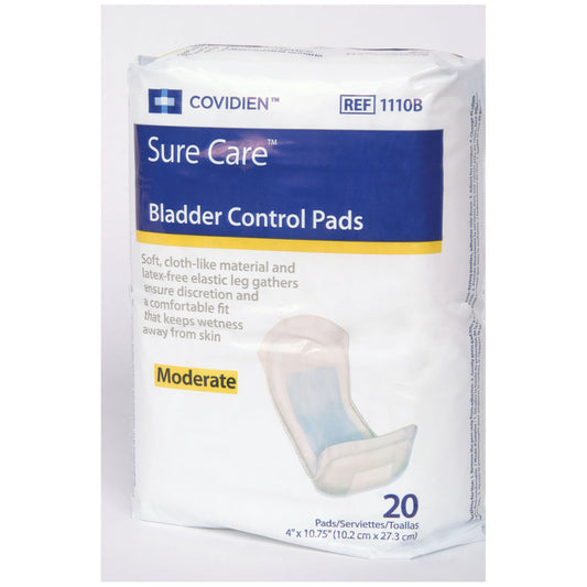 Bladder Control Pads, 4" x 10¾", Extra Absorbency, 20/bg, 6 bg/cs