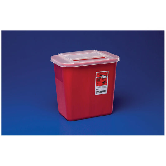 Container, 2 Gal, Red, Clear Lid, 10.1"H x 7¼"D x 8½"W, 20/cs (28 cs/plt) (020583)