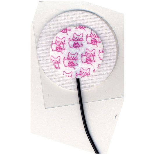 ECG Electrode, Neonatal, KittyCat, Pre-Wired, Cloth 1053NPSM, Radiolucent Lead Wires, 3/strip, 100 strip/cs