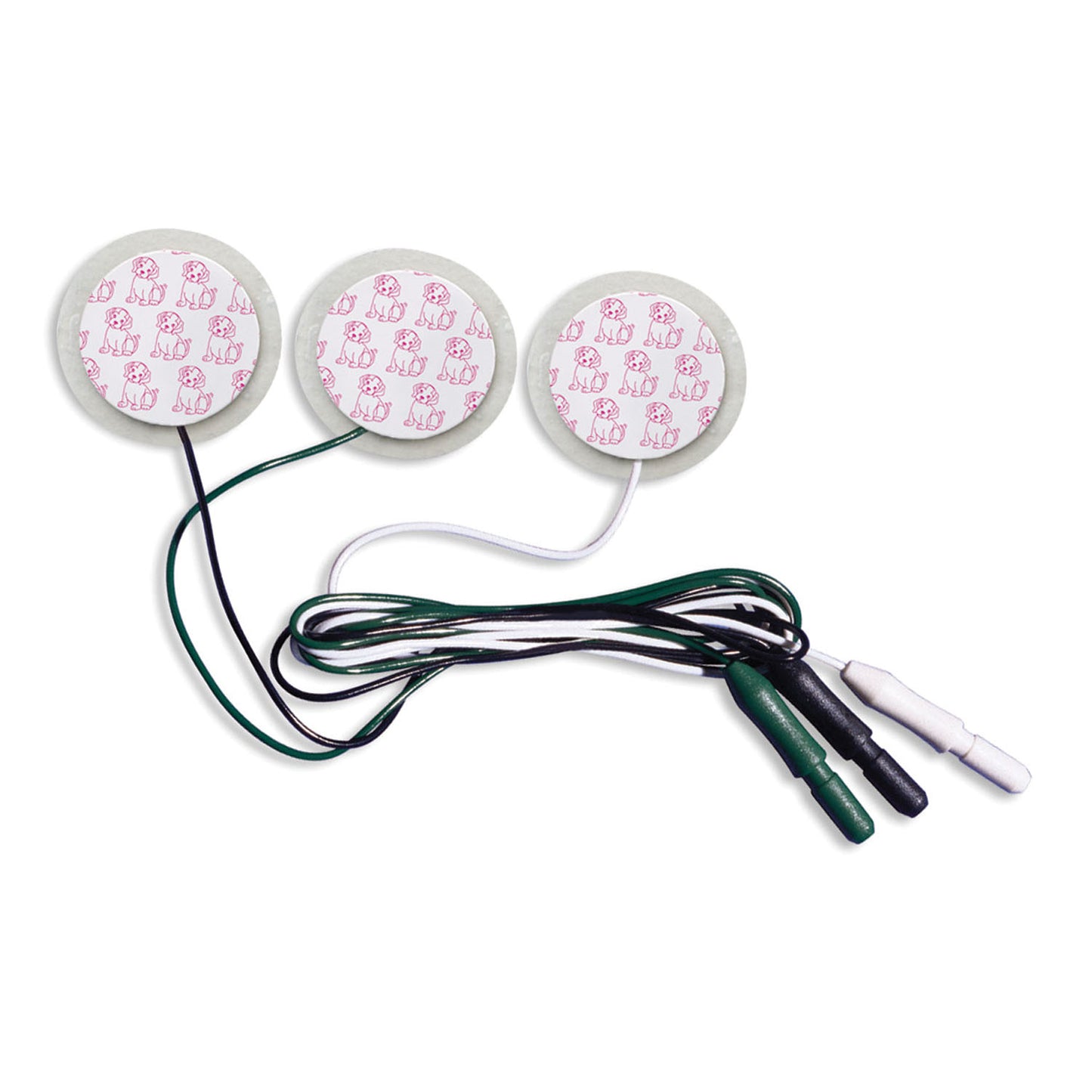 ECG Electrode, Neonatal, PuppyDog, Large Pre-Wired, Tape 1042PTS, Radiolucent Lead Wires, 3/strip, 100 strip/cs