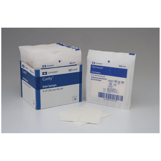 Drain Sponge, 4" x 4", Sterile 2s, 6-Ply, 50/tray, 12 tray/cs