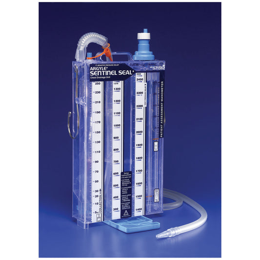 Dual Drain Chest Drainage Unit, Sterile, 5/cs