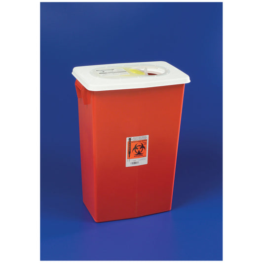 Container, 8 Gal Red, Slide Lid, 10/cs (18 cs/plt)
