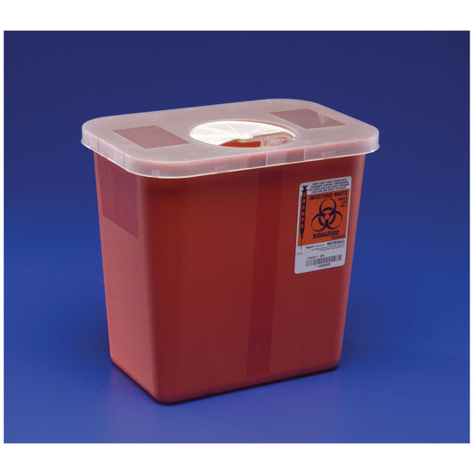 Container, 2 Gal, Red, Rotor Opening Lid, 20/cs (28 cs/plt)