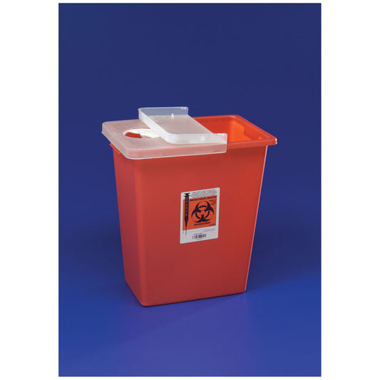 Container, 8 Gal Red, Hinged lid, 10/cs (18 cs/plt)