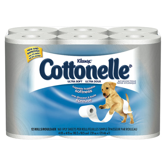 Cottonelle® Ultra Soft Bath Tissue, White, 12/pk, 4 pk/cs (30 cs/plt)