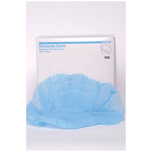 Bouffant Cap Spunbound, Blue, Large , 100/ctn, 5 ctn/cs (24")