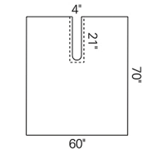 Impervious Split Drape, 60" x 70", 4" x 20" Split, Sterile, 42/cs