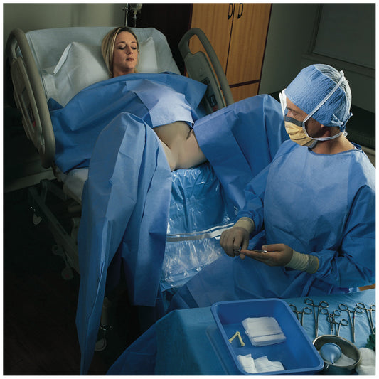 Drape, Under Buttocks, Fluid Collection Pouch, 48" x 44", Sterile, 40/cs