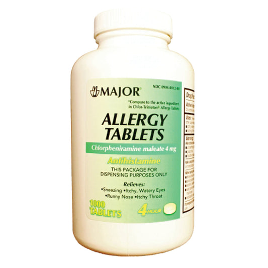 Chlorpheniramine, 4mg, 1000s, Compare to Chlor-trimeton®, NDC# 00904-0012-80