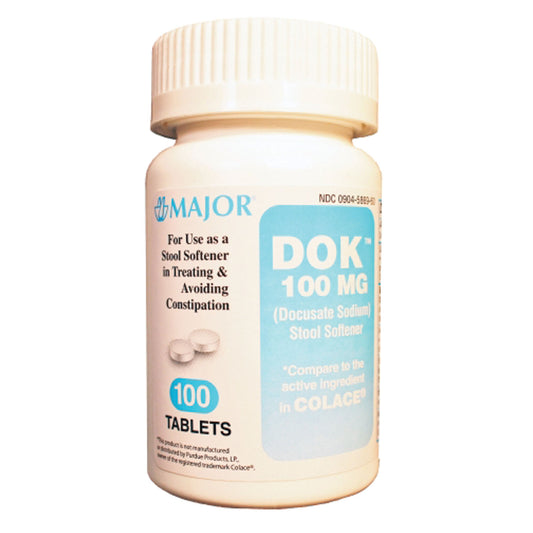 Docusate Sodium, 100mg, 100s, Compare to Colace, NDC# 00904-6750-60