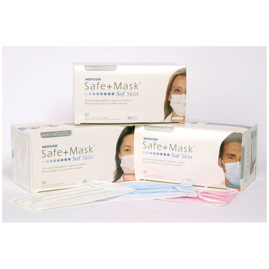 Earloop Mask, ASTM LEVEL 1, Pink, 50/bx, 10 bx/cs (Not Available for sale into Canada)