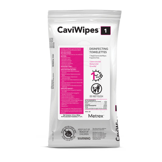CaviWipes1™, Flatpacks, 7" x 9", 45 wipes/pk, 20 pk/cs (70 cs/plt) (091261)