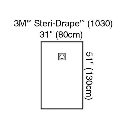 Medium Drape with Adhesive Aperture, 31" x 51", 10/bx, 4 bx/cs (Continental US+HI Only)