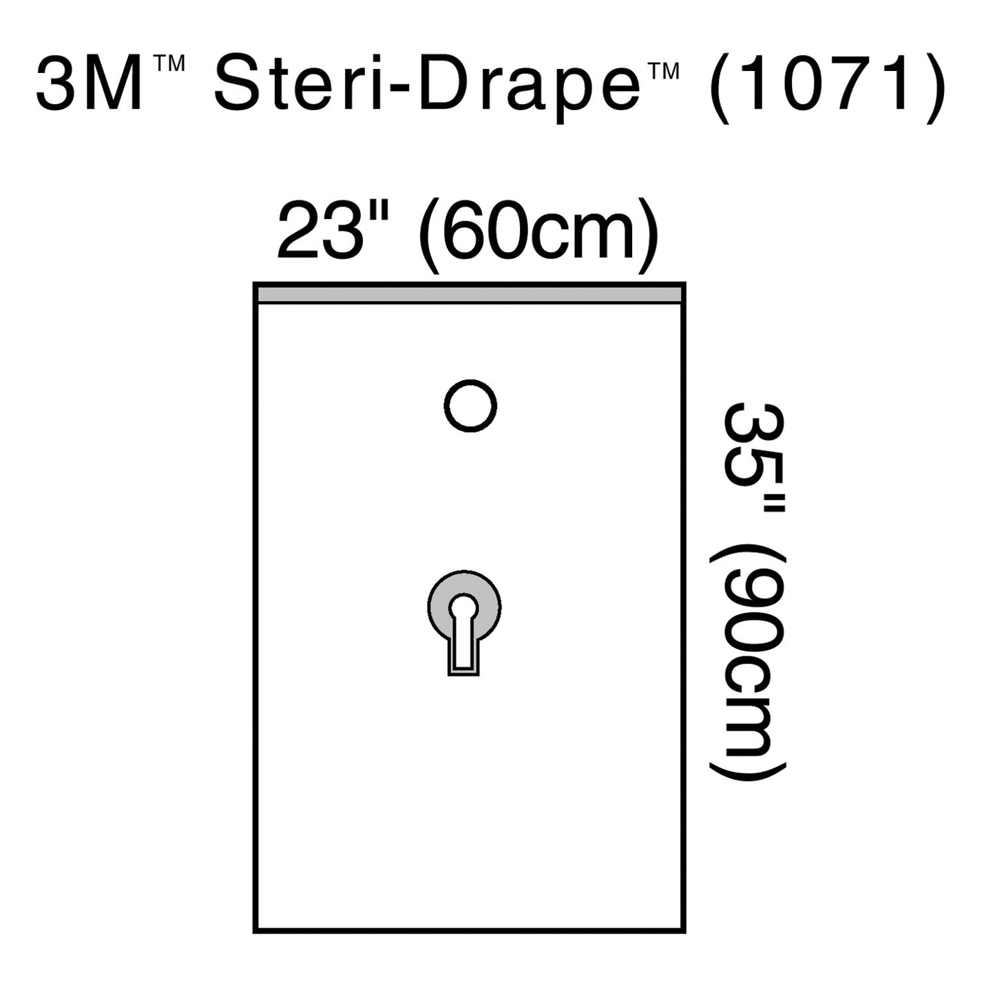 Urology Drape, 23" x 95", Adhesive Strip, 2" Circle Aperture, Finger Cot with Adhesive, 10/bx, 4 bx/cs (Continental US+HI Only)