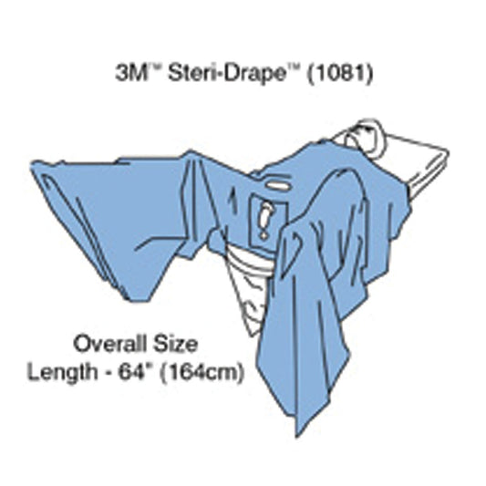 Steri-Drape™ TUR Drape, 64", Absorbent Impervious Material, Abdominal Adhesive Aperture, Elastic Aperture, Neoprene Finger Cot, Fluid Collection Pouch with Filter & Exit Port, 14/bx, 2 bx/cs (Continental US+HI Only)