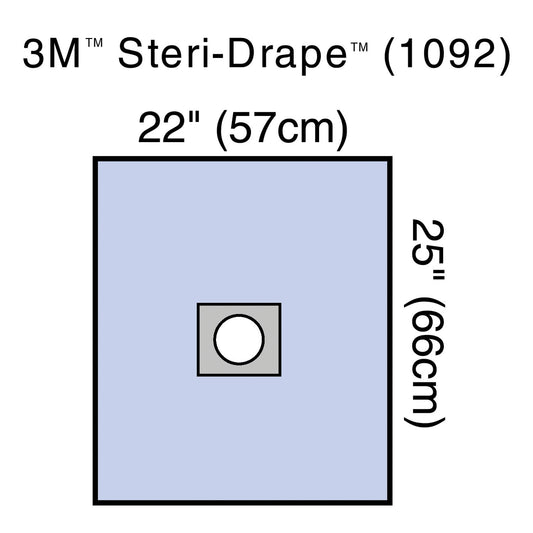 Small Drape, Adhesive Aperture, 22" x 25", 3M Biocade Fabric, 25/bx, 4 bx/cs (Continental US+HI Only)