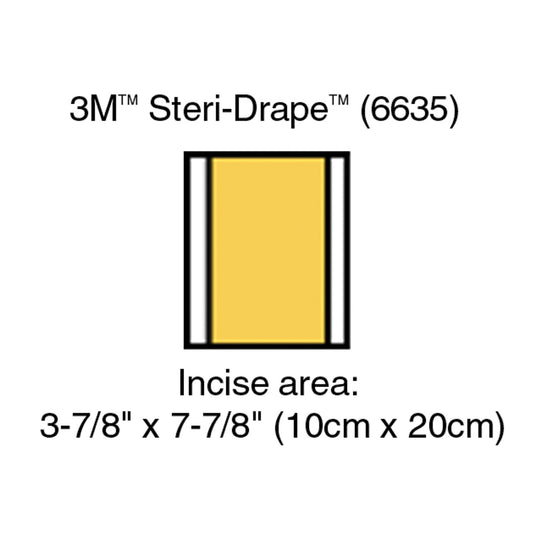 Incise Drape, Overall 5 7/8" x 7 7/8", Incise: 3 7/8" x 7 7/8", 10/bx, 4 bx/cs (Continental US+HI Only)