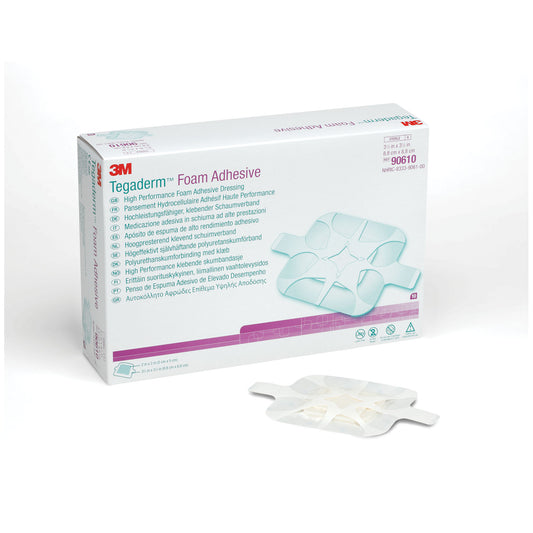 Foam Adhesive Dressing, 3 ½" x 3 ½", Square, 10/bx, 4 bx/cs (Continental US+HI Only)