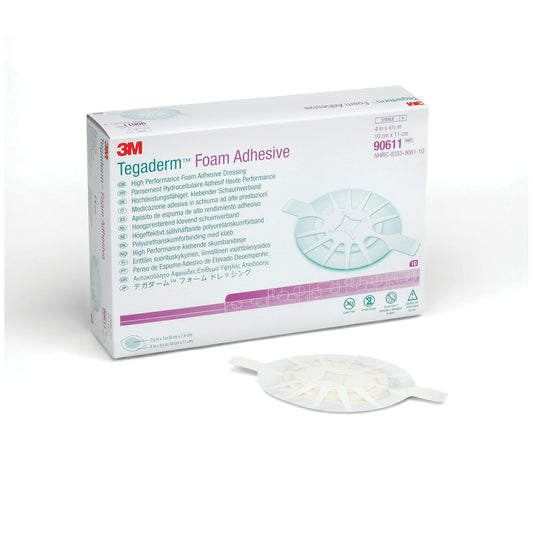 Foam Adhesive Dressing, 4" x 4 ½", Oval, 10/bx, 4 bx/cs (Continental US+HI Only)