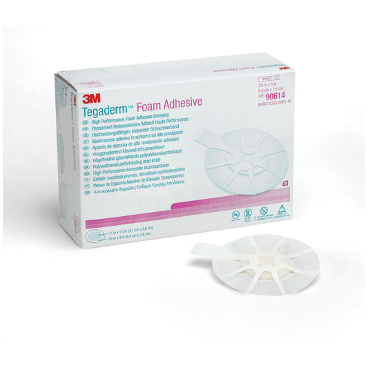 Foam Adhesive Dressing, Mini Oval, 2 ¾" x 3", 10/bx, 4 bx/cs (Continental US+HI Only)