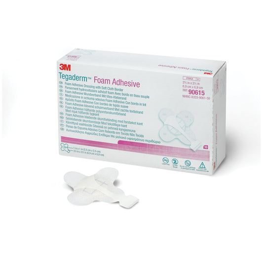 Foam Adhesive Dressing, Mini Wrap, 2 ¾" x 2 ¾", 10/bx, 4 bx/cs (Continental US+HI Only)