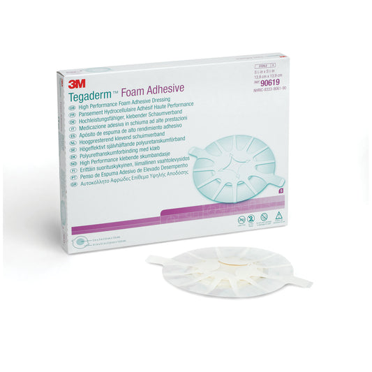 Foam Adhesive Dressing, 5 ½" x 5 ½", Heel Design, 5/bx, 4 bx/cs (Continental US+HI Only)