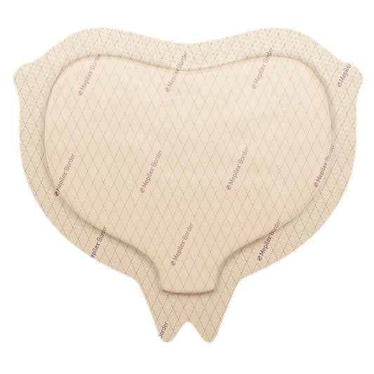 Border Foam Sacrum Dressing, 6.3” x 7.9” , Self-Adherent Soft Silicone, 10/bx, 5bx/cs (16 x 20cm)