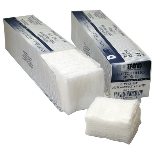 Cotton Filled Sponge, 2" x 2", 8-ply, Non-Sterile. 5000/cs