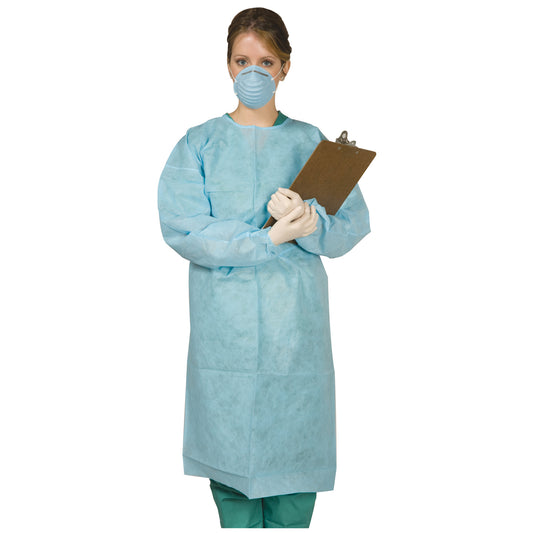 Disposable Tie-Back Gown, Blue, Medium, 10/bg **Temporarily Unavailable for Sale**