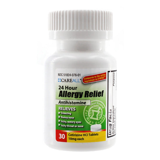 Cetirizine Allergy Relief, 10mg, Compares to the active ingredient in Zyrtec® Tablets, 30 ct, 24 btl/cs (Not Available for sale into Canada)