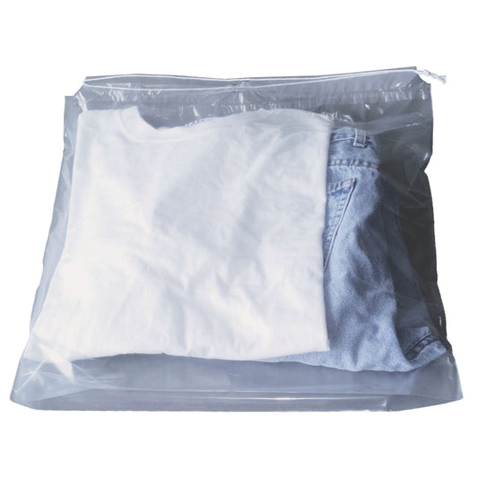Drawstring Bag, 18" x 20½" Clear Bag without Imprinting, 1.5 ml, 500/cs