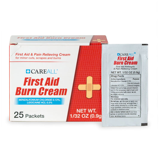 CareAll® First Aid Burn Cream Packet, 0.9g, 25/bx, 36 bx/cs (Not Available for sale into Canada)