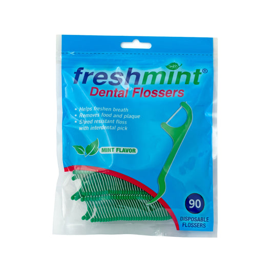 Freshmint® Dental Floss Picks, Mint Flavored, 90/bg, 36 bg/cs
