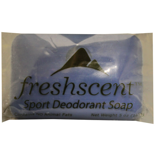 Freshscent Sport Deodorant Soap, Vegetable Based, Individually Wrapped, 5 oz, 72/cs