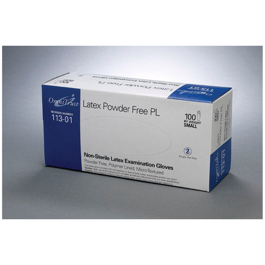 Exam Glove, Latex, Large, Powder Free , 100/bx, 10 bx/cs (PF) (65 cs/plt)