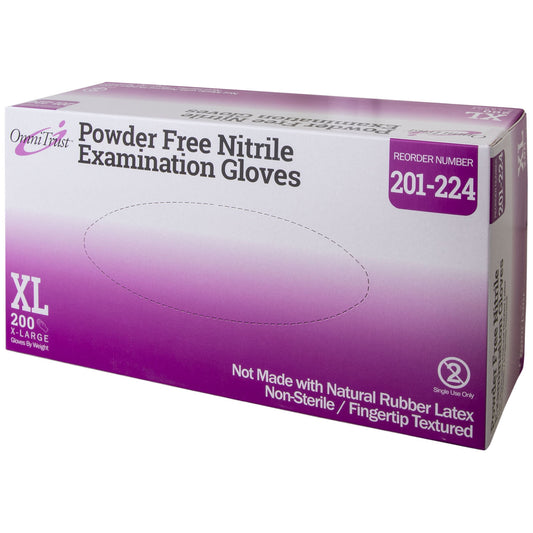 Exam Glove, Nitrile, X-Large, Textured Fingers, Blue, Powder Free , 200/bx, 10 bx/cs (PF)