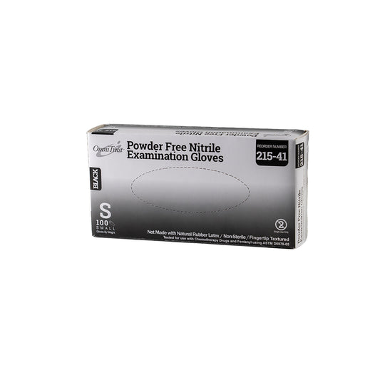 Exam Glove, Nitrile, 5.0g, Small, Power Free , Black, 100/bx, 10bx/cs (PF)