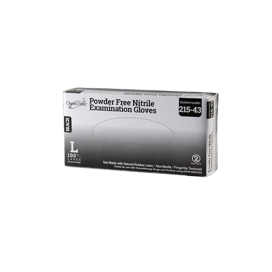 Exam Glove, Nitrile, 5.0g, Large, Power Free , Black, 100/bx, 10bx/cs (PF)