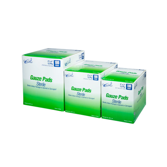 Gauze Pad, 4" x 4", 12-Ply, Sterile, 100/bx, 12 bx/cs