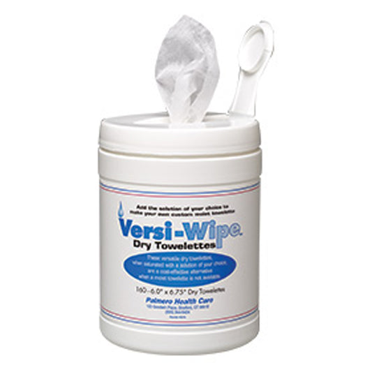 Versi-Wipe Dry Towelettes, 6" x 6-3/4", 160ct/can, 12can/cs (US SALES ONLY)