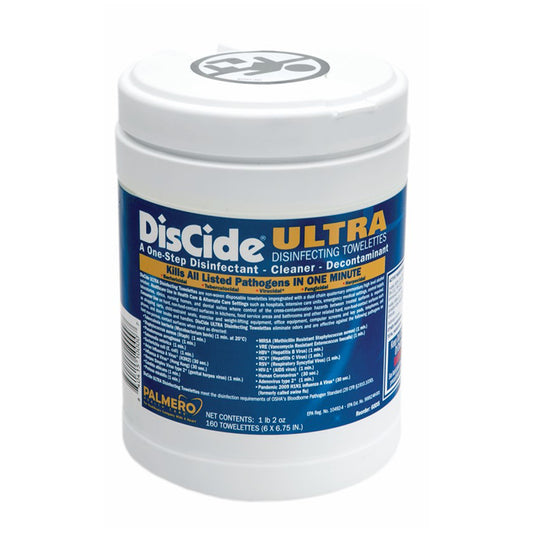 DisCide Ultra Towelettes, 6” x 6 ¾”, 160ct/can, 12can/cs (30 cs/plt) (US SALES ONLY)
