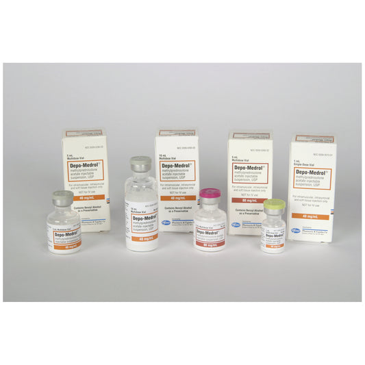 Methylprednisolone Acetate, Sterile Solution, 40mg/mL, 5mL Vial , 1/pk (Rx) (Item is Non-Returnable) (We must have your Wholesale Drug License on File before shipping this product) (0009-0280-02)