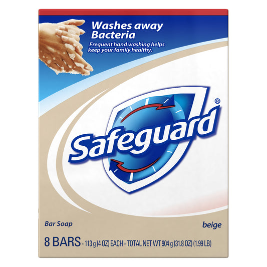 Safeguard Deodorant Bar Soap, Beige, 4 oz, 8ct/pk, 6pk/cs