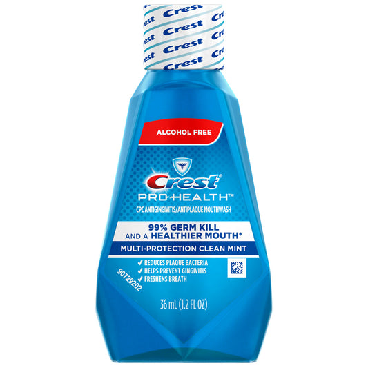 Crest ProHealth Rinse, Clean Mint, Alcohol-Free, 36mL, 48/cs