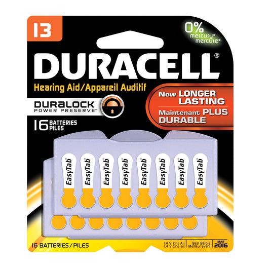 Battery, Zinc Air, Size 13, 16pk, 6 pk/bx, 6 bx/cs (UPC# 66122)